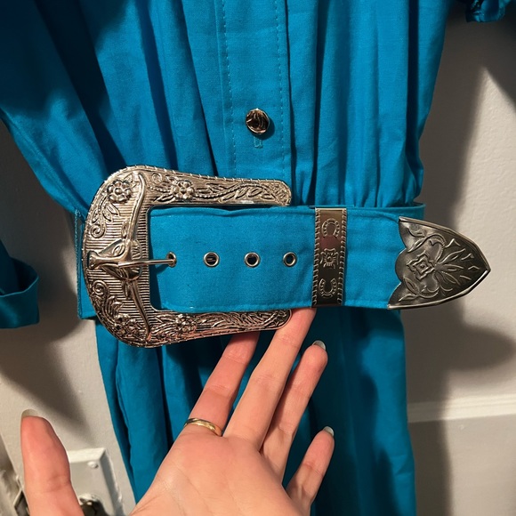 Vintage blue 3 piece western dress - Picture 6 of 7